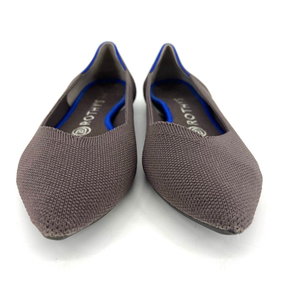 Rothy's Gray Blue The Point Pointed‎ Toe Fabric Casual Ballet Flats (7.5) - Picture 2 of 9